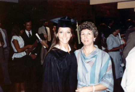 Terry w/mom at AU graduation 1984