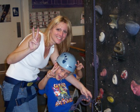 Me and my youngest at "Rocks and Ropes"