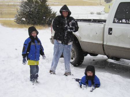 My three sons playing in the snow!