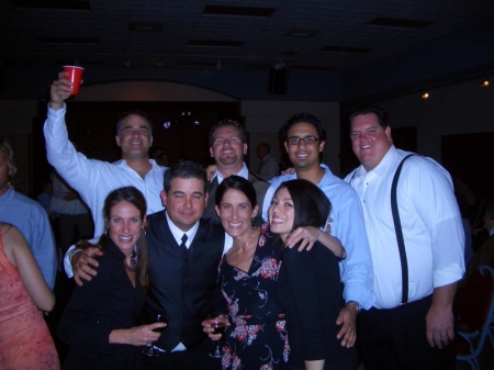 the gang at mike's wedding....CHEERS!