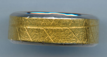 SS Ring w/ 24K Gold Fusion Leaf Imprint