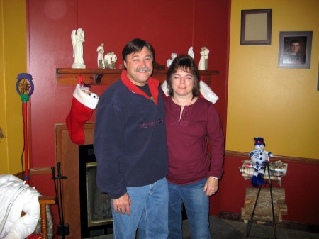My husband Barry and me Christmas 2007