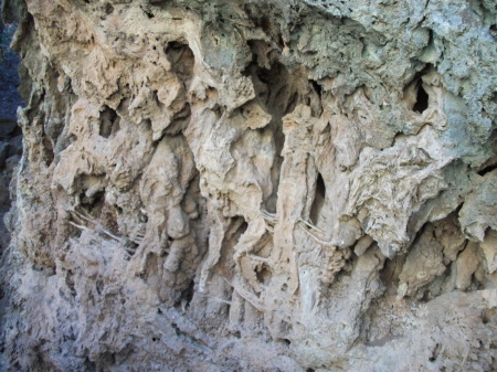 closeup of the rock formation