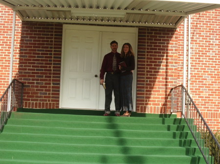 Bobby & Bambi in front of the church