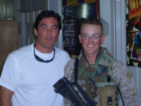 Blaine and friend in Iraq