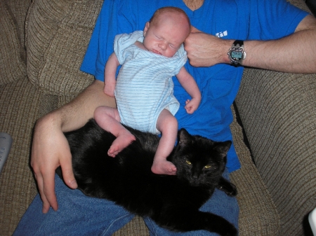 clark, with kitty and daddy