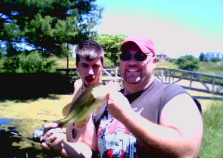 Cris Lewis and I at my pond