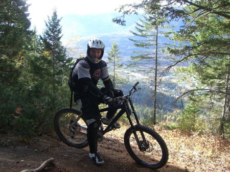 Downhill mountain biking on Mount 7 in Golden, BC.