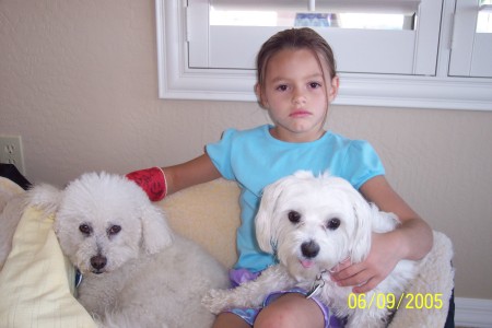 Amanda and our two dogs - Charlie and Max