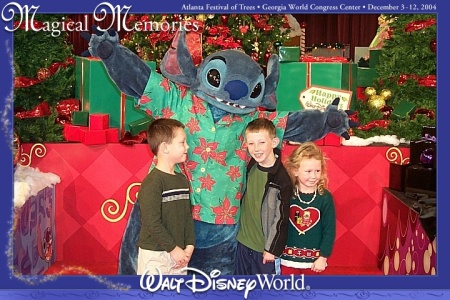 Kids with Stitch at the Festival of Trees
