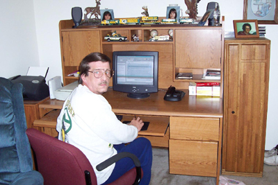 don at his computer