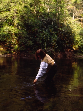 Johni flyfishing the Chatooga River, S.C. circa 1995