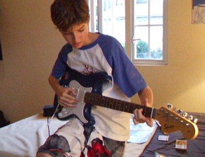 My wonderful son, Dominic, plays guitar.