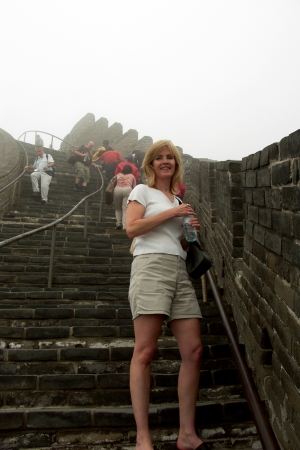 My wife Cyndee at the Great wall