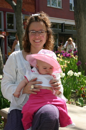 with baby girl, mother's day 2008