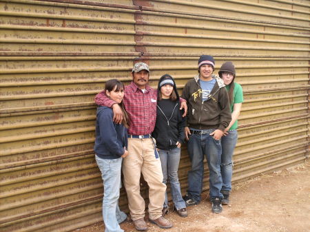Martin and the 4 youngest at the boarder in mexico