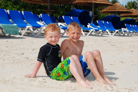Brady and Reilly on the beach