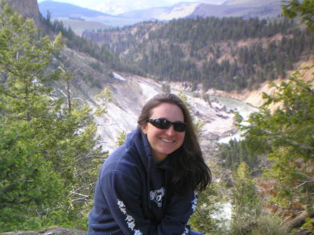 Megan above Yellowstone Canyon