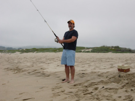 My brother Jerry fishing at Half Moon Bay