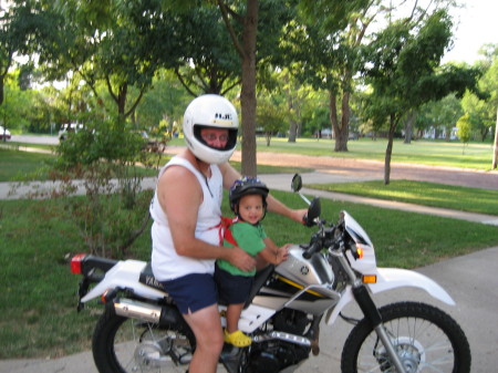 Dad & son on bike