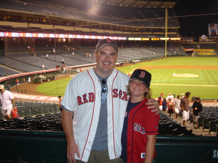 Aidan (10) and me at Anaheim Stadium