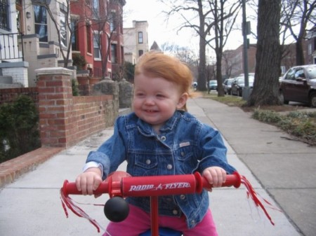 Kate riding trike