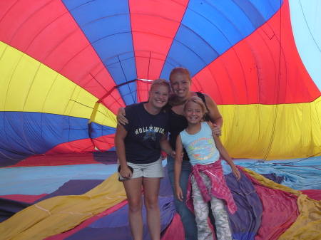 My 3 girls getting ready for a hot air balloon ride in PA. Nicole on the left is 20, stephanie 17, and Jessica 10