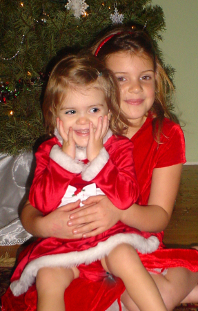 Madeline and Sophia, Christmas 2007