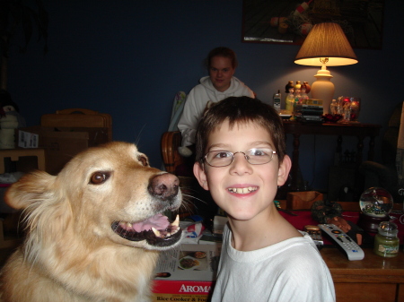 Pete (the dog) and Brett (the kid)