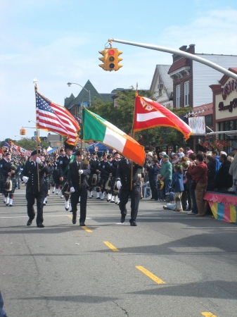 Marching with the pipe band