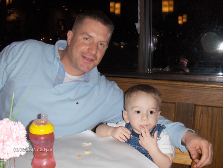 Dad and Max at Dinner