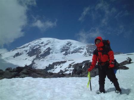 Going up Mt Rainier