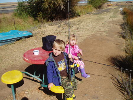 My kids fishing