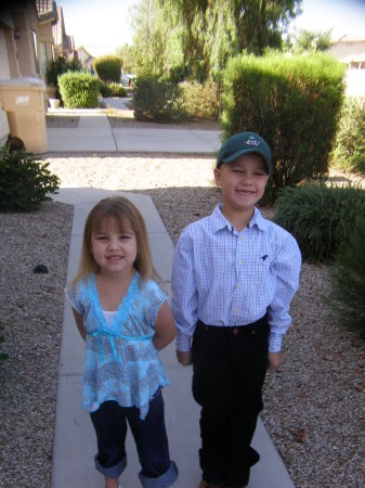 Hunter last day of Kindergarten and Kaylee