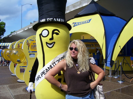 Cheesy pose with Mr Peanut