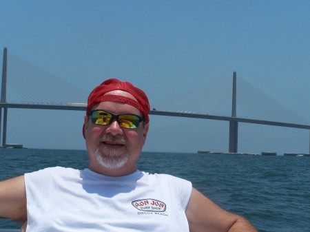 On board at Skyway Bridge-Tampa Bay