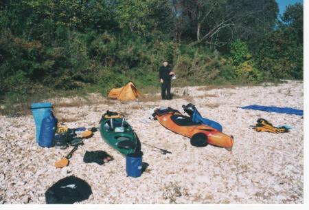 Camping on a river