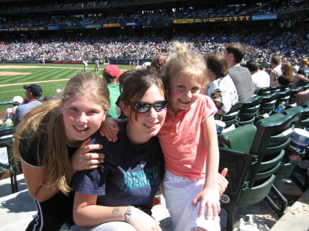 My girls at a Mariners Game