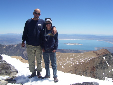 Me and Jonathan on the summit facing Mono Lk.