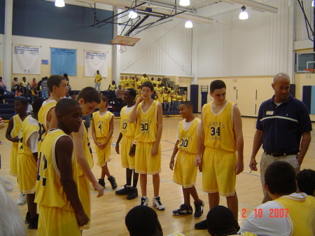 Wesley on middle school basketball team