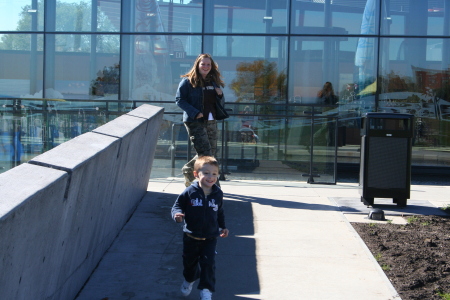 Laura chasing Jack at the Park