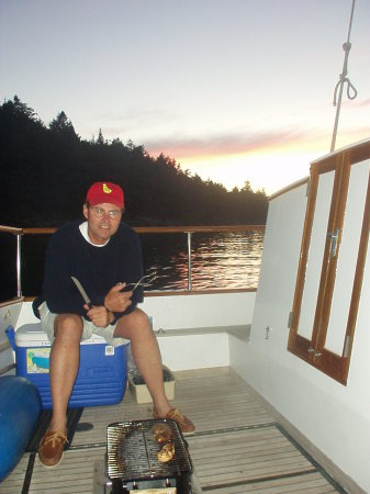 Grilling on the aft deck of the GB