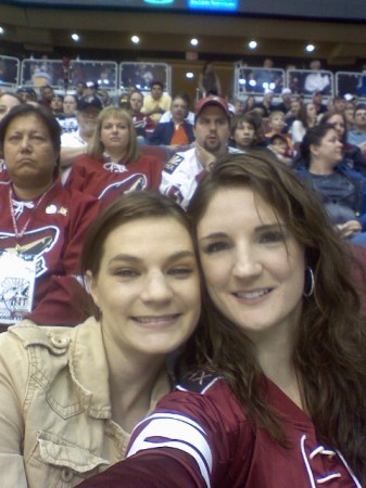 2 of my girls at an Coyote game.