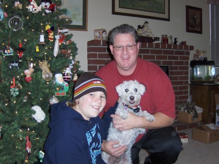 Barry, Dale, and our Schnoodle dog Katie