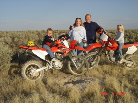 Family fun, dirt biking in the desert