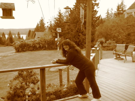 On the back deck in Sepia