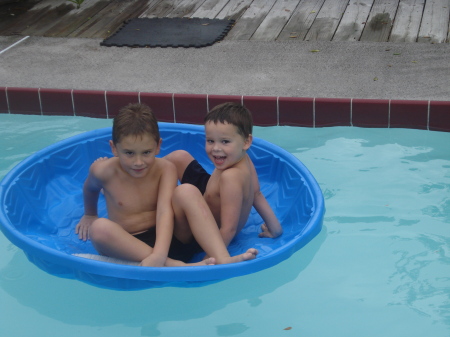 alex and tyler in pool