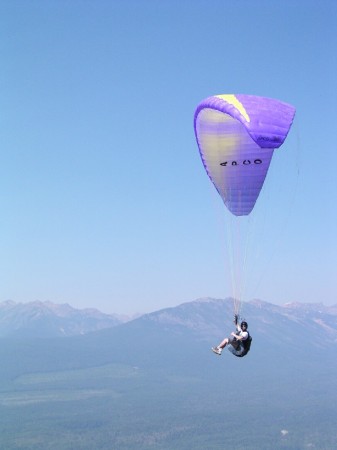 Flying my Paraglider in Golden, BC.