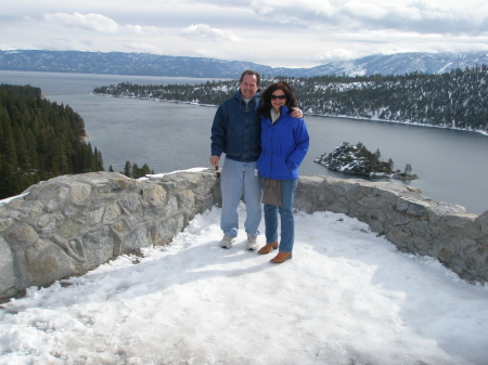 My Wife and I at Emerald Bay Over Look