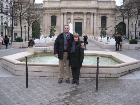Kathy and John at the Sorbonne in Paris